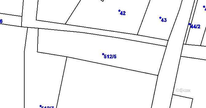 Parcela st. 512/5 v KÚ Býčkovice, Katastrální mapa