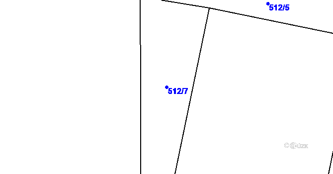 Parcela st. 512/7 v KÚ Býčkovice, Katastrální mapa