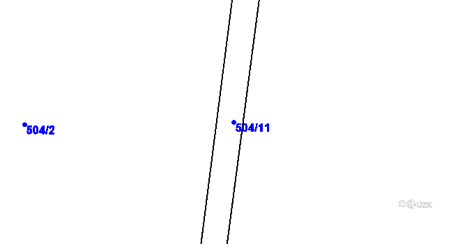 Parcela st. 504/11 v KÚ Býčkovice, Katastrální mapa