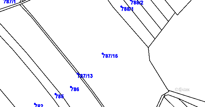 Parcela st. 787/16 v KÚ Němčice u Kolína, Katastrální mapa