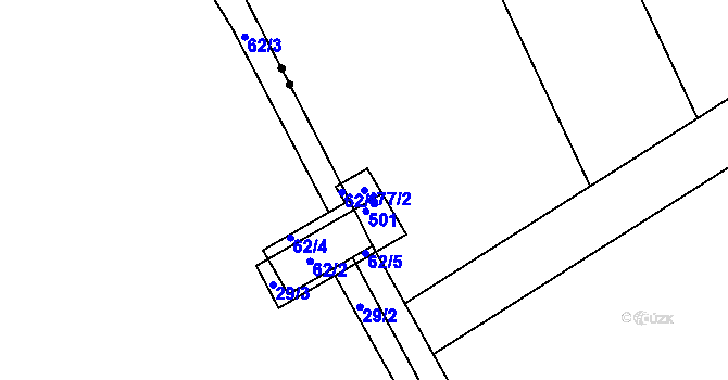 Parcela st. 477/2 v KÚ Býkev, Katastrální mapa