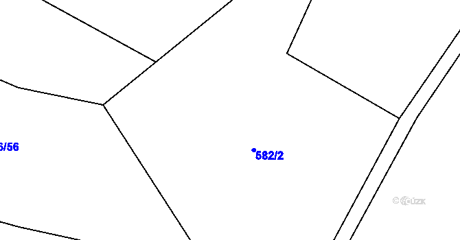 Parcela st. 582/2 v KÚ Bykoš, Katastrální mapa