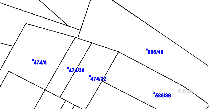 Parcela st. 586/41 v KÚ Bykoš, Katastrální mapa