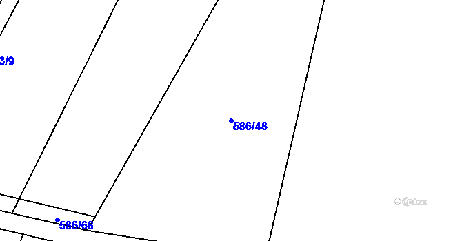 Parcela st. 586/48 v KÚ Bykoš, Katastrální mapa