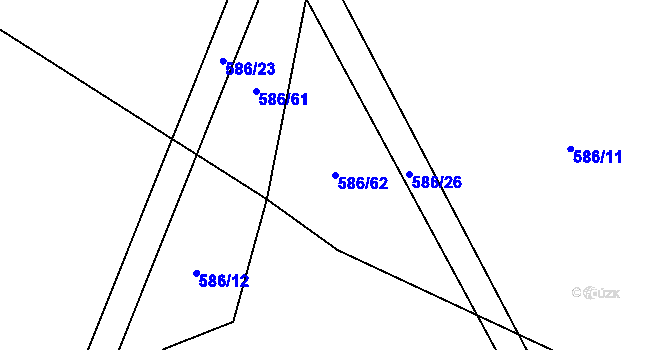 Parcela st. 586/62 v KÚ Bykoš, Katastrální mapa