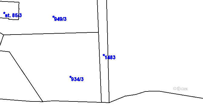 Parcela st. 934/4 v KÚ Býkov, Katastrální mapa
