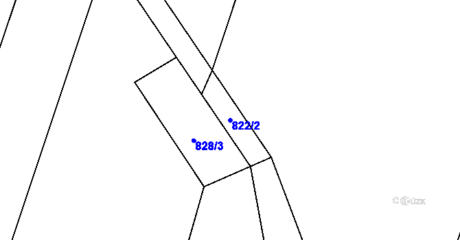 Parcela st. 822/2 v KÚ Býkovice, Katastrální mapa