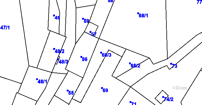 Parcela st. 68/3 v KÚ Býkovice, Katastrální mapa