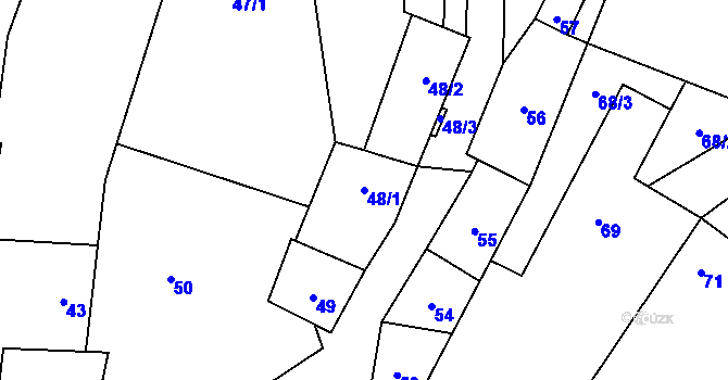 Parcela st. 48/1 v KÚ Býkovice, Katastrální mapa
