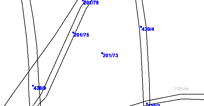 Parcela st. 201/73 v KÚ Slatinice u Mostu, Katastrální mapa