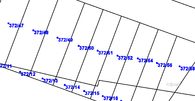 Parcela st. 372/51 v KÚ Bylany, Katastrální mapa