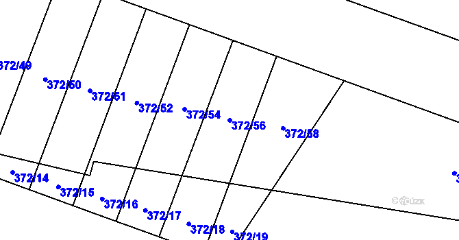 Parcela st. 372/56 v KÚ Bylany, Katastrální mapa