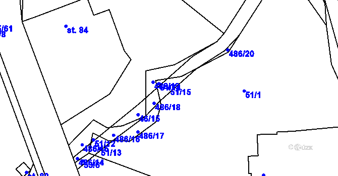 Parcela st. 51/15 v KÚ Bylany, Katastrální mapa