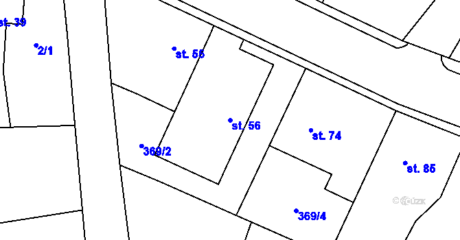 Parcela st. 56 v KÚ Bylany, Katastrální mapa