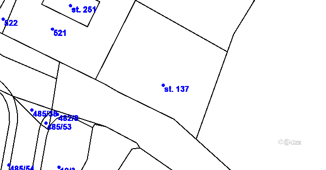 Parcela st. 137 v KÚ Bylany, Katastrální mapa