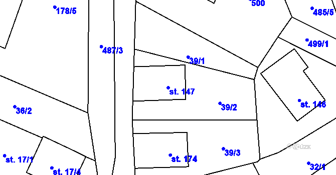 Parcela st. 147 v KÚ Bylany, Katastrální mapa