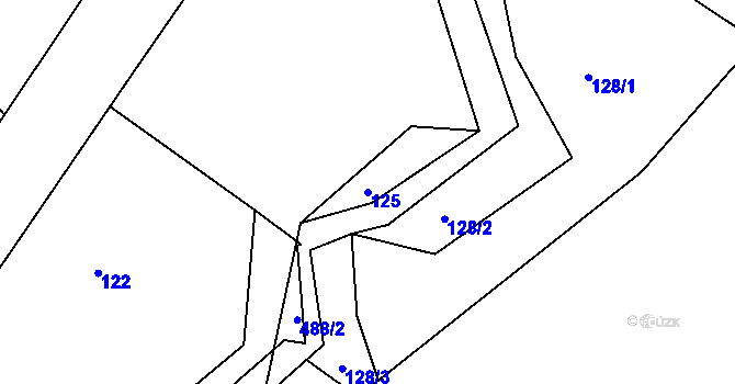 Parcela st. 125 v KÚ Bylany, Katastrální mapa