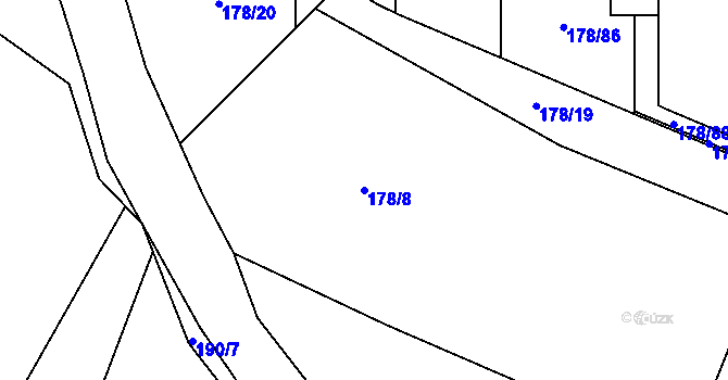 Parcela st. 178/8 v KÚ Bylany, Katastrální mapa