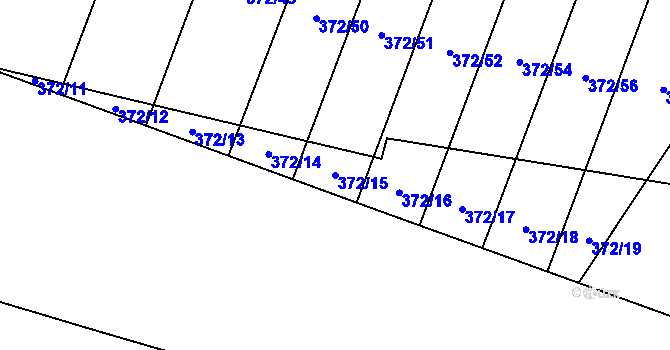 Parcela st. 372/15 v KÚ Bylany, Katastrální mapa