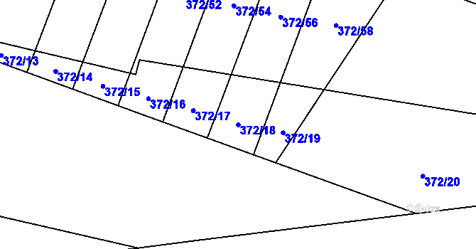 Parcela st. 372/18 v KÚ Bylany, Katastrální mapa