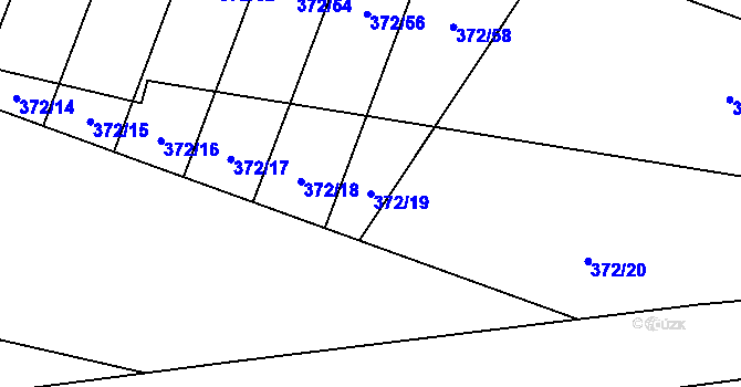 Parcela st. 372/19 v KÚ Bylany, Katastrální mapa