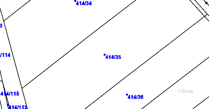 Parcela st. 414/35 v KÚ Bylany, Katastrální mapa