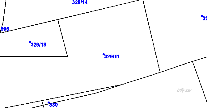 Parcela st. 329/11 v KÚ Lány u Bylan, Katastrální mapa