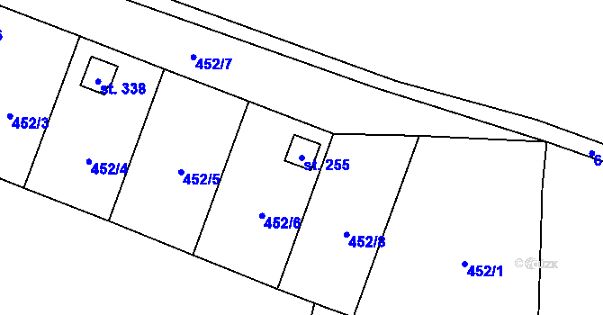 Parcela st. 255 v KÚ Bynina, Katastrální mapa