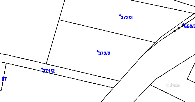 Parcela st. 372/2 v KÚ Bynina, Katastrální mapa