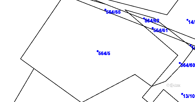 Parcela st. 564/5 v KÚ Bynina, Katastrální mapa