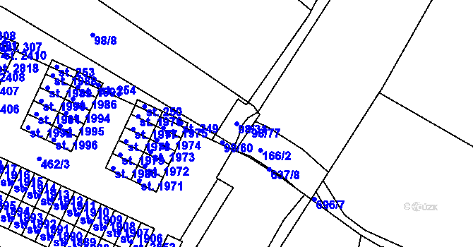 Parcela st. 98/31 v KÚ Bynina, Katastrální mapa