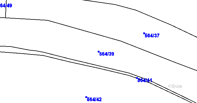 Parcela st. 564/39 v KÚ Bynina, Katastrální mapa