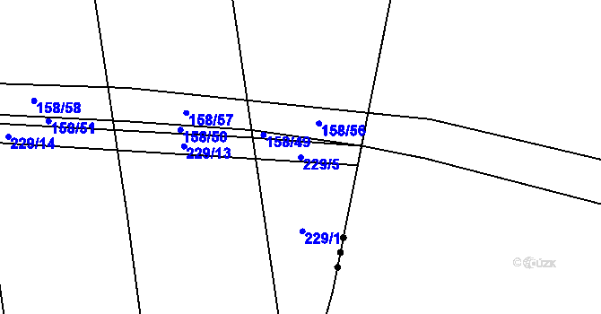 Parcela st. 229/5 v KÚ Byseň, Katastrální mapa