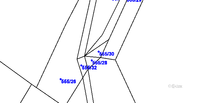 Parcela st. 555/30 v KÚ Bystrá, Katastrální mapa