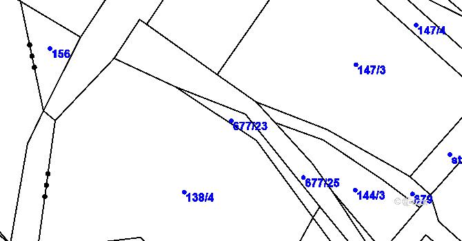 Parcela st. 677/23 v KÚ Bystrá, Katastrální mapa