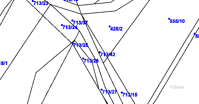Parcela st. 713/42 v KÚ Bystrá, Katastrální mapa