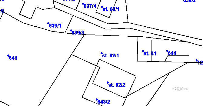 Parcela st. 82/1 v KÚ Bystrá nad Jizerou, Katastrální mapa