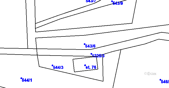 Parcela st. 543/6 v KÚ Bystrá nad Jizerou, Katastrální mapa