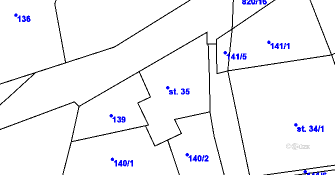 Parcela st. 35 v KÚ Bystré v Orlických horách, Katastrální mapa