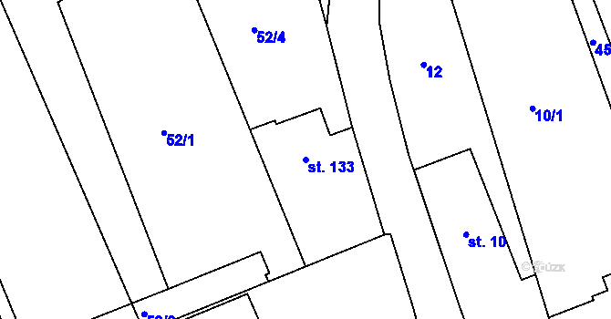 Parcela st. 133 v KÚ Bystré v Orlických horách, Katastrální mapa