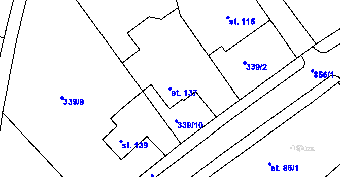 Parcela st. 137 v KÚ Bystré v Orlických horách, Katastrální mapa