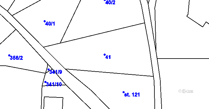 Parcela st. 41 v KÚ Bystré v Orlických horách, Katastrální mapa