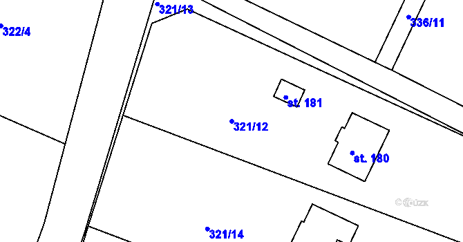Parcela st. 321/12 v KÚ Bystré v Orlických horách, Katastrální mapa