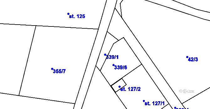 Parcela st. 339/1 v KÚ Bystré v Orlických horách, Katastrální mapa