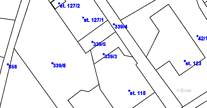 Parcela st. 339/3 v KÚ Bystré v Orlických horách, Katastrální mapa