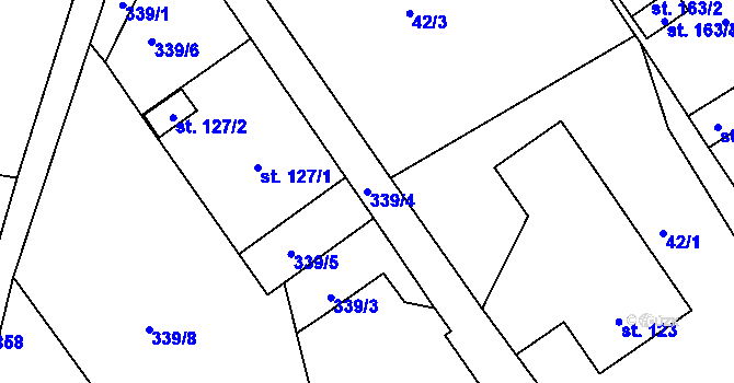 Parcela st. 339/4 v KÚ Bystré v Orlických horách, Katastrální mapa