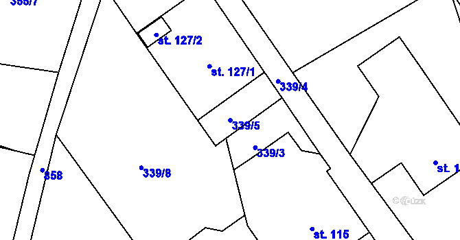 Parcela st. 339/5 v KÚ Bystré v Orlických horách, Katastrální mapa