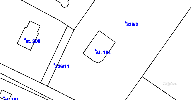 Parcela st. 194 v KÚ Bystré v Orlických horách, Katastrální mapa
