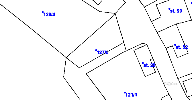 Parcela st. 127/5 v KÚ Bystré v Orlických horách, Katastrální mapa