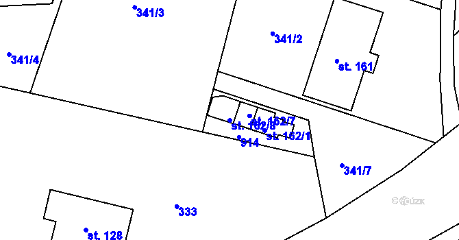 Parcela st. 162/8 v KÚ Bystré v Orlických horách, Katastrální mapa